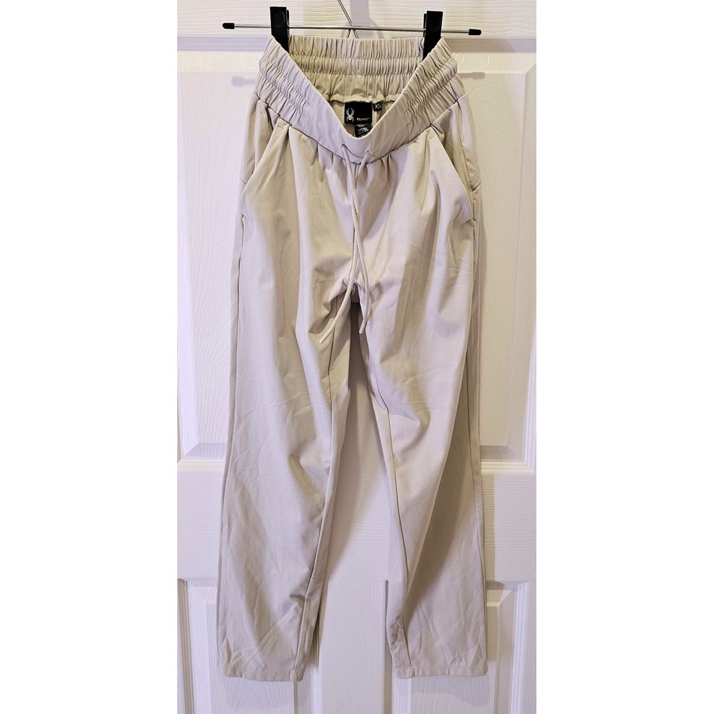 Spyder Active Women XS Light Beige Drawstring Athletic Pants Nylon Spandex 27" - Picture 3 of 4